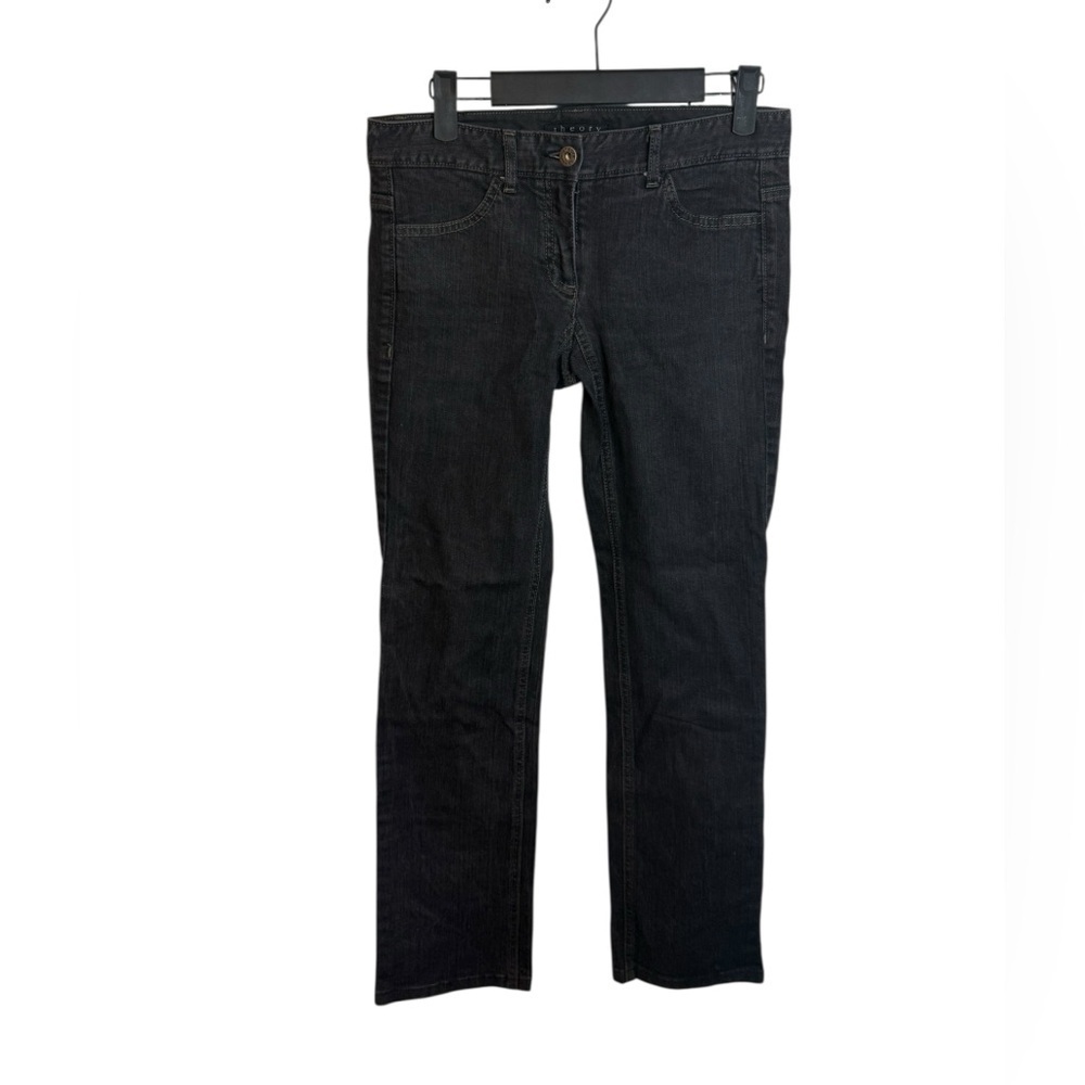 Theory Black Wash Straight Leg Jeans